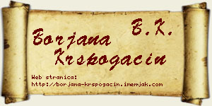 Borjana Krspogačin vizit kartica